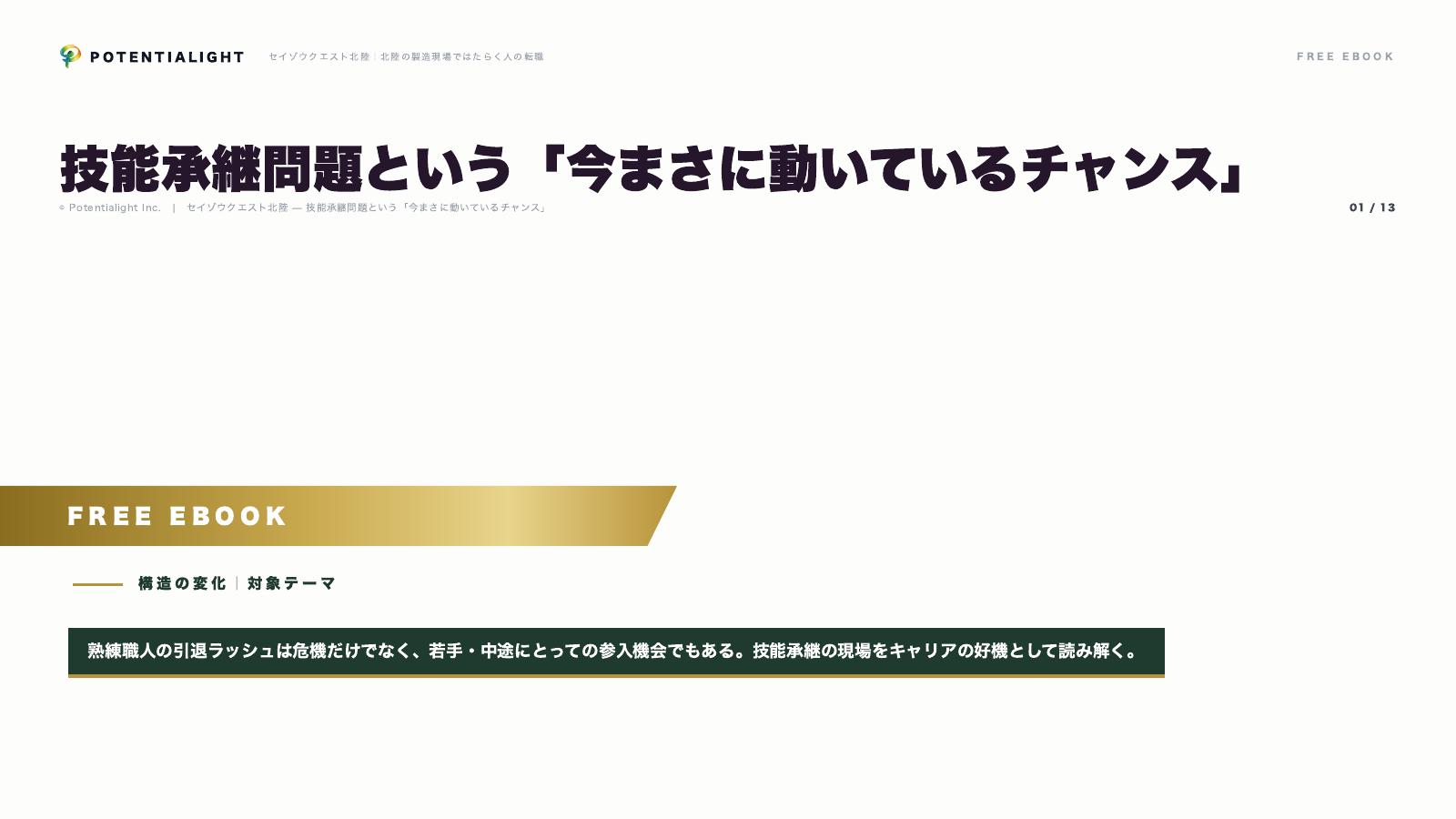 技能承継問題 eBook表紙