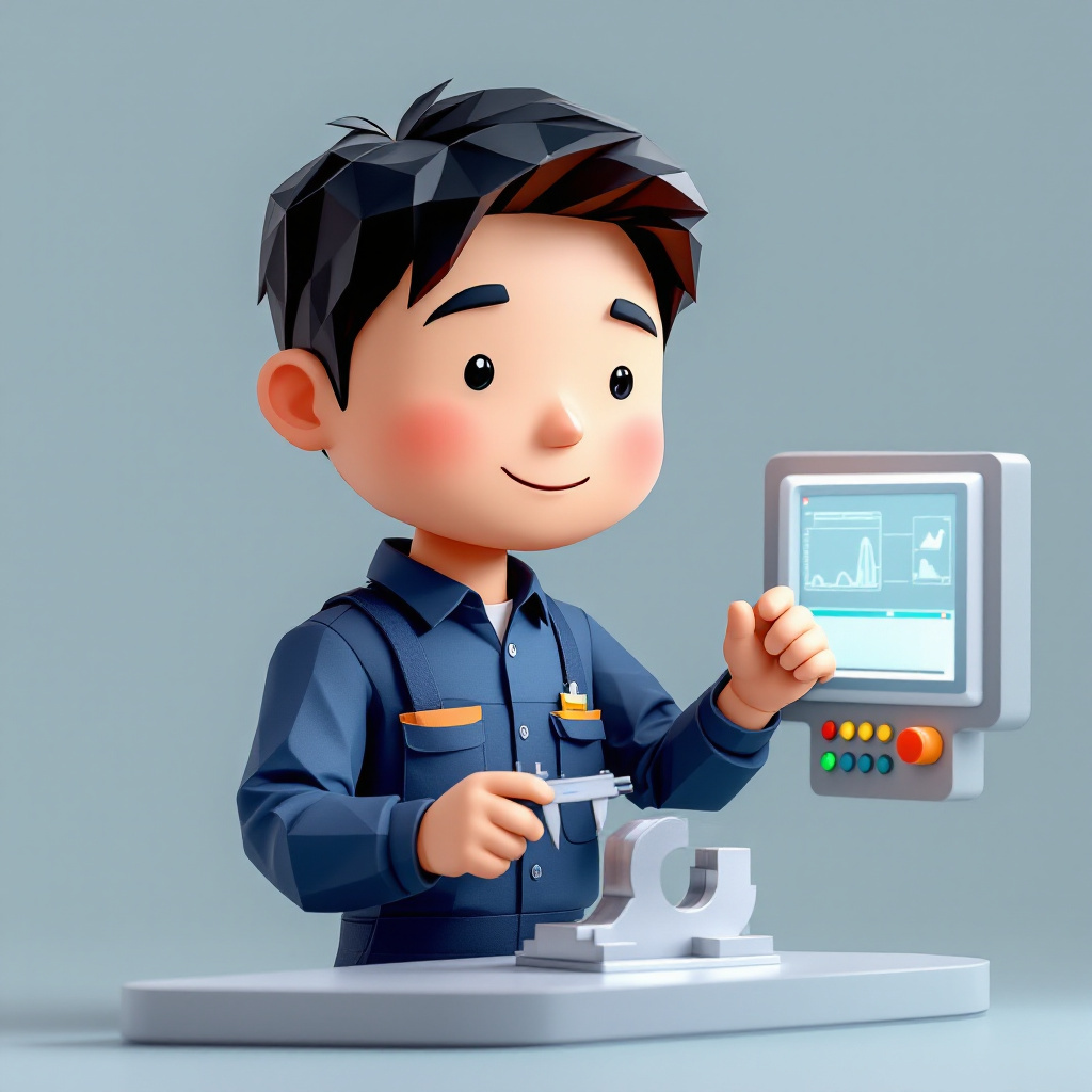機械加工技能者（マシニング・NC旋盤）のキャラクターイラスト